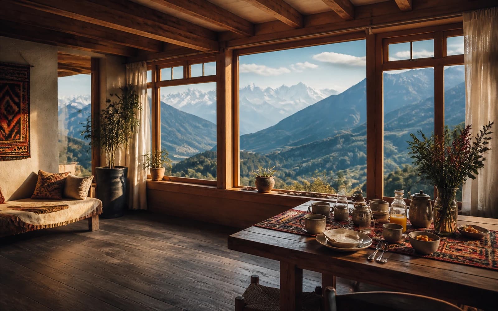 Room with a view of the mountains