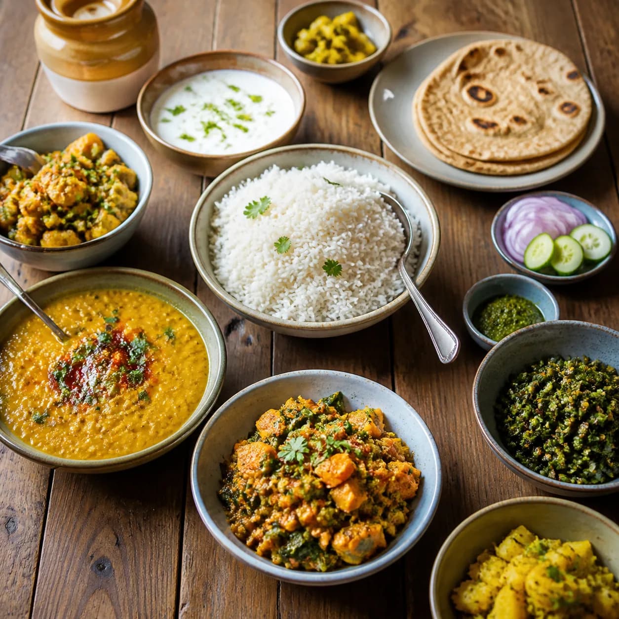 Homestay meal spread
